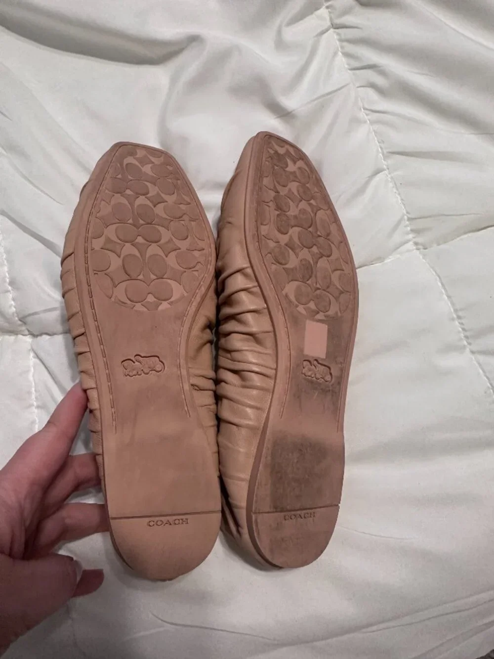 Coach Eleanor Ballet Flats - New Nude Pink - Women's Leather Flats Shoes